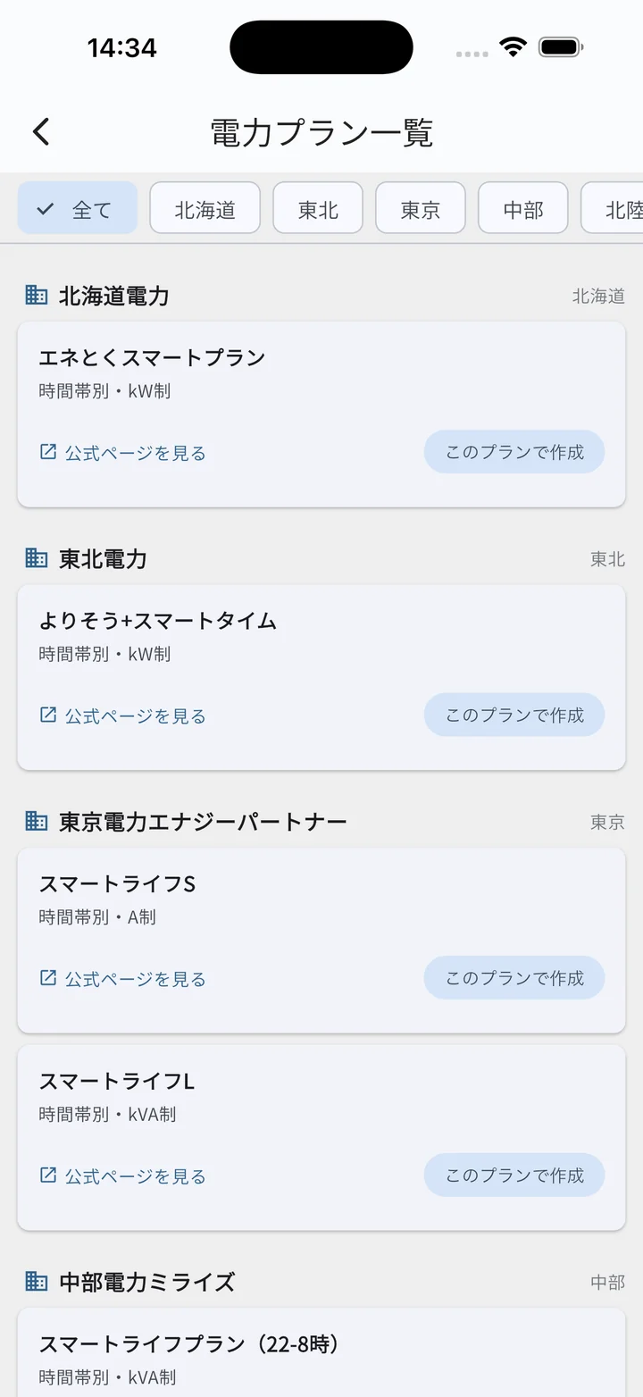 プラン一覧（9社14プラン）